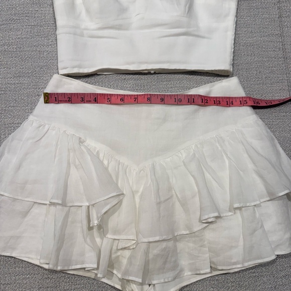 Amanda Uprichard x Revolve Mackey White Ruffle Top & Skort Set (size small) - Picture 7 of 12